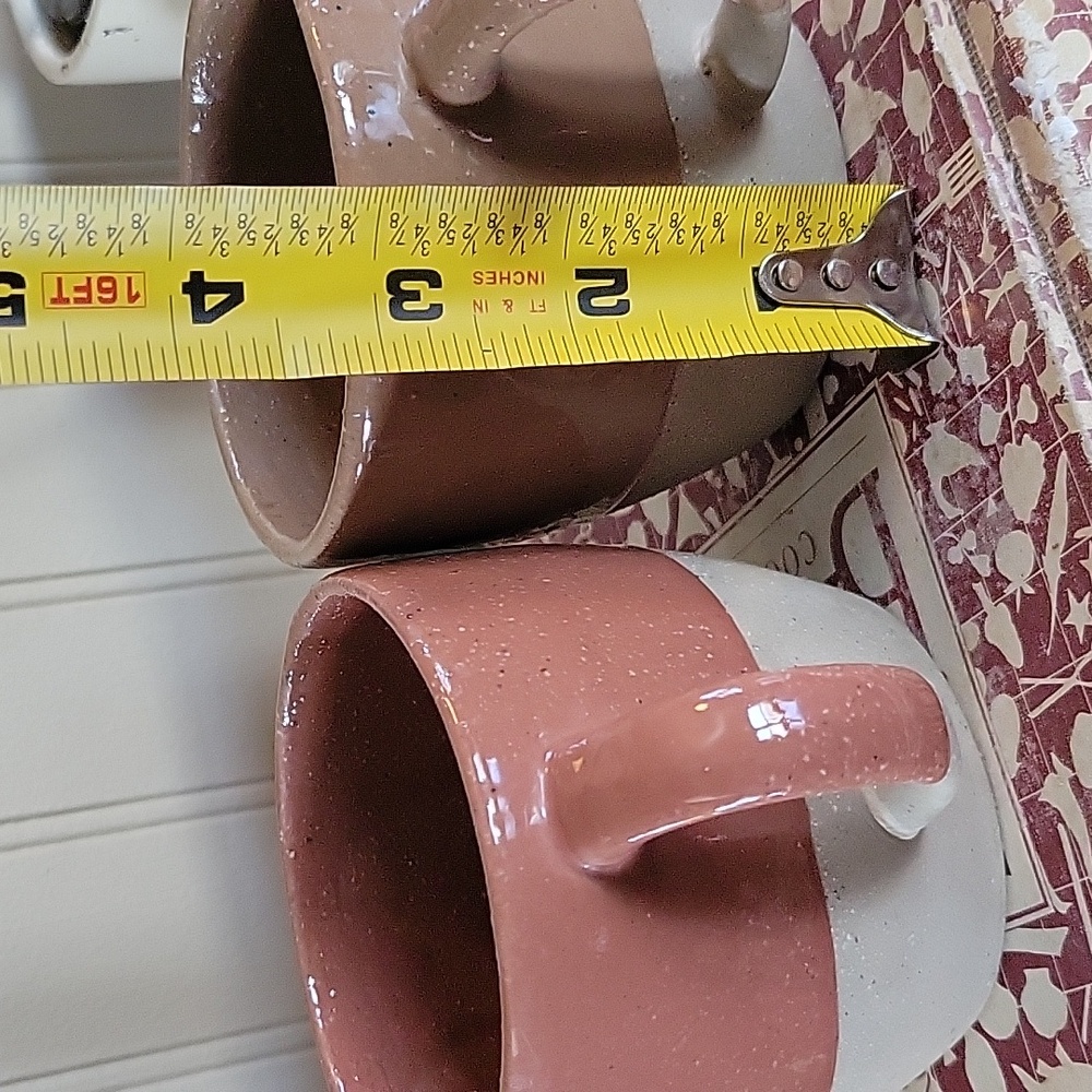 Set of 2 Speckled Stoneware Glazed Coffee Mugs 3" - Picture 8 of 8